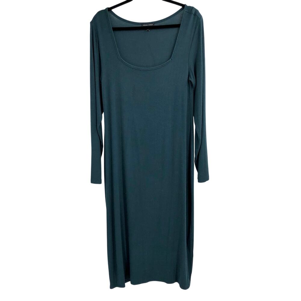 Universal Standard Mirco Ribbed Square Neck Long Sleeve Midi Dress Size 14-16
